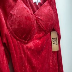 Madden New York City, velvet, red dress extra-large